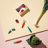 Houten speelset kist met groenten