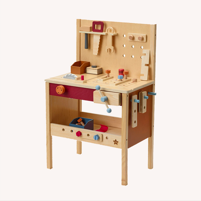 Houten werkbank met accessoires - Hub - 39-delig