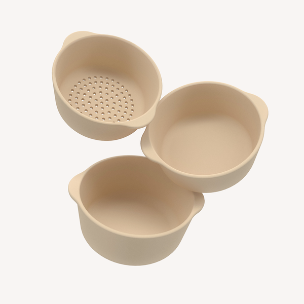 Nesting Bowl set - Bakjes en zeef - naturel
