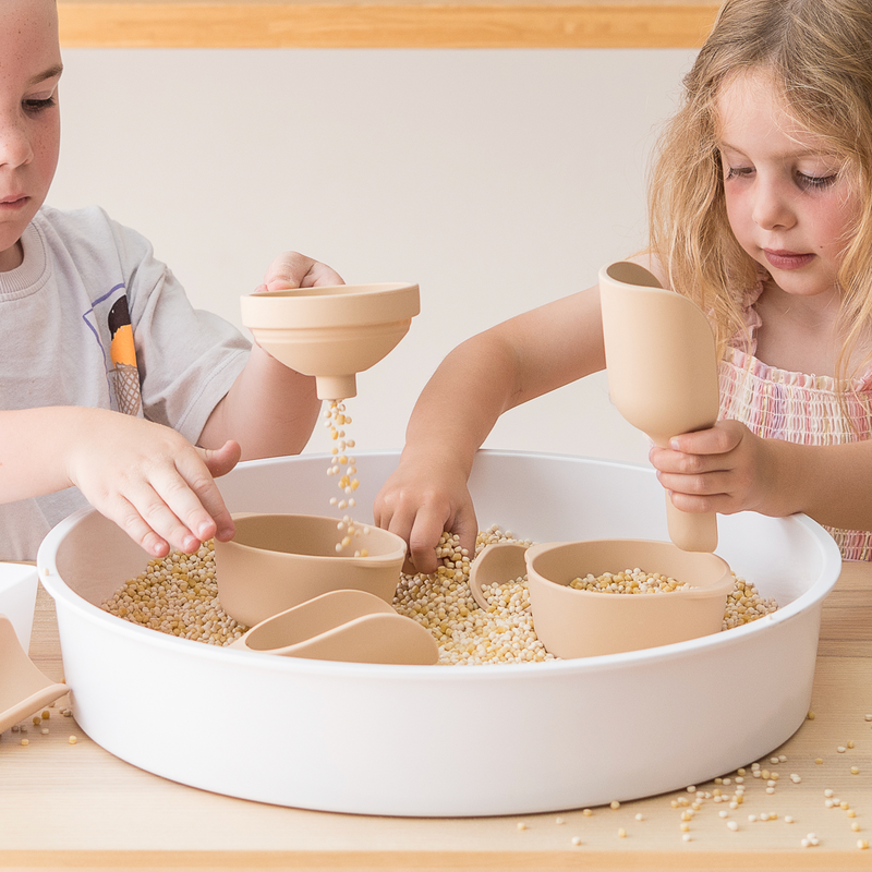 Inklapbare trechter set - Funnels - naturel - 3 stk