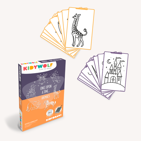 Navulling Kidydraw mini tekenbord - dieren & er was eens... sprookjes