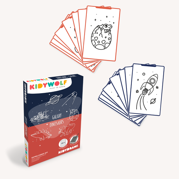 Navulling Kidydraw mini tekenbord - dinosaurussen & sterrenstelsel