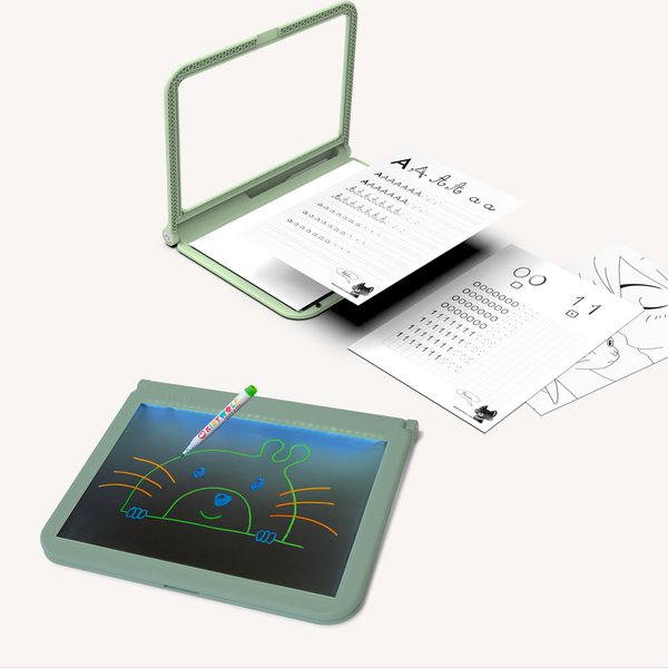 Kidydraw pro - lichtgevend tweezijdig tekenbord - groen