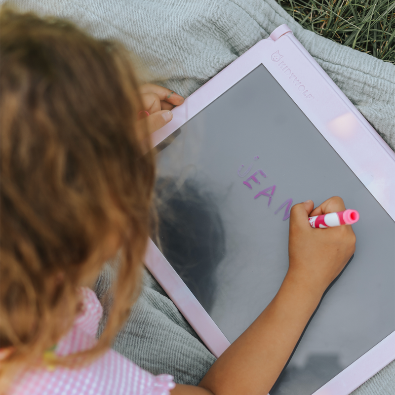 Kidydraw pro - lichtgevend tweezijdig tekenbord - roze