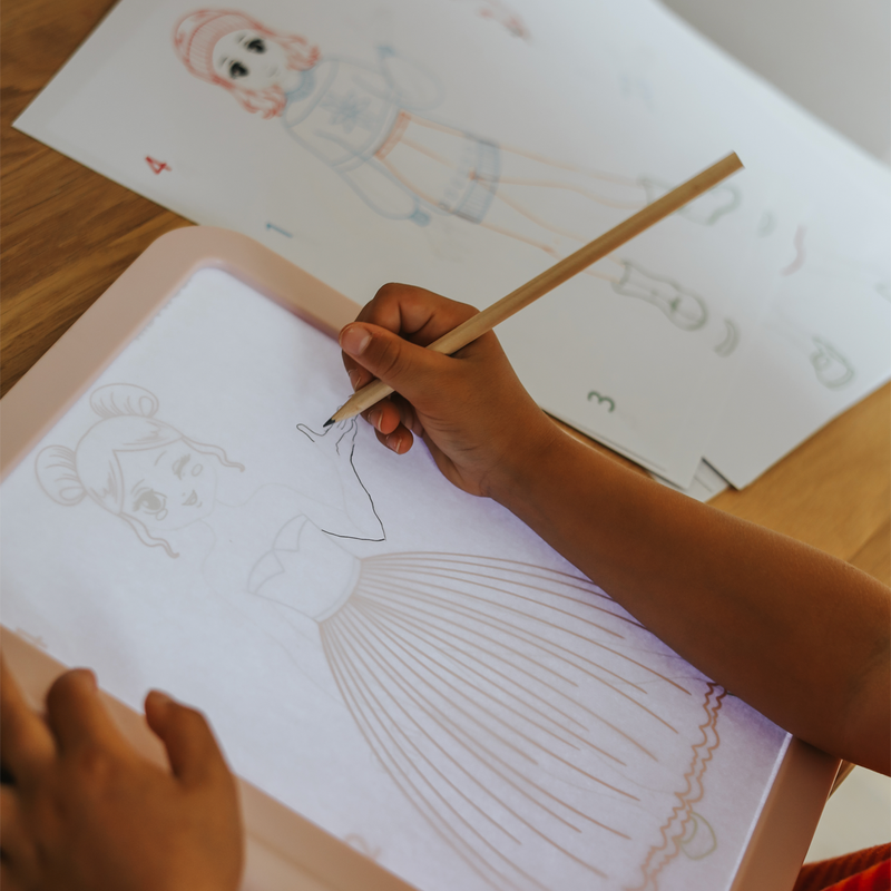 Kidydraw pro - lichtgevend tweezijdig tekenbord - roze