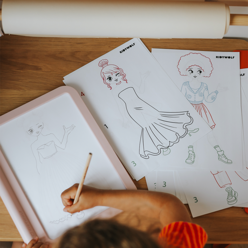 Kidydraw pro - lichtgevend tweezijdig tekenbord - roze