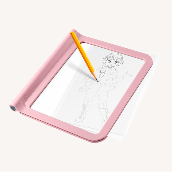 Kidydraw pro - lichtgevend tweezijdig tekenbord - roze