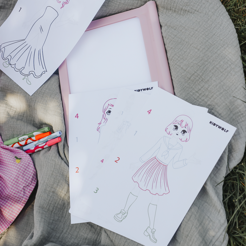 Kidydraw pro - lichtgevend tweezijdig tekenbord - roze