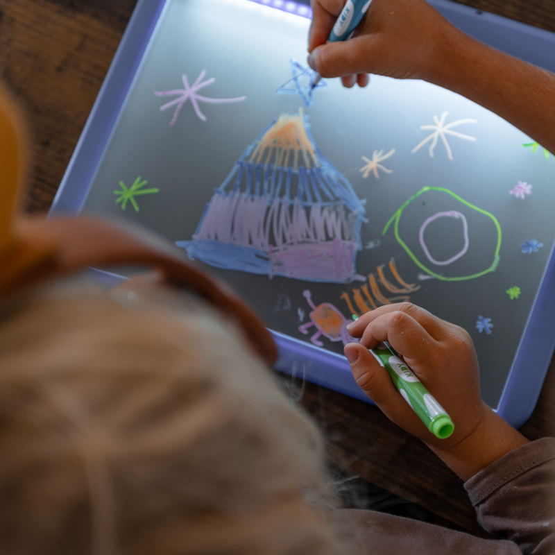 Kidydraw pro - lichtgevend tweezijdig tekenbord - blauw