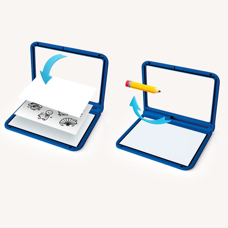 Kidydraw pro - lichtgevend tweezijdig tekenbord - blauw