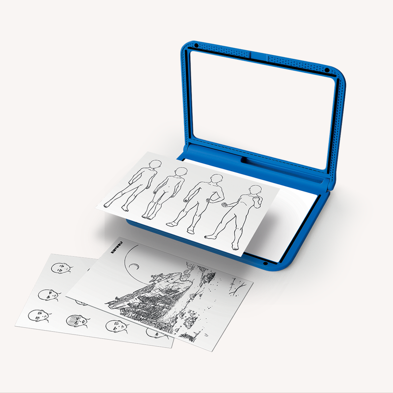 Kidydraw pro - lichtgevend tweezijdig tekenbord - blauw