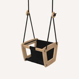 Toddler swing - oak - leather