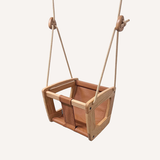 Toddler swing - oak - leather