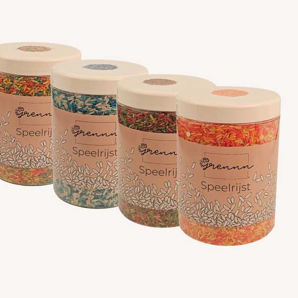 Play rice in jar - various colours - 750 gr