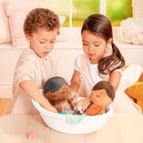 Pre-order | Knuffelbadpop met accessoire - jongen bruin haar