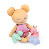 Pre-order | Knuffelbadpop in mand met accessoires - Meisje blond haar