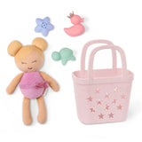 Pre-order | Knuffelbadpop in mand met accessoires - Meisje blond haar