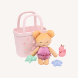 Pre-order | Knuffelbadpop in mand met accessoires - Meisje blond haar