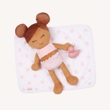Pre-order | Knuffelbadpop met accessoire | Meisje bruin haar