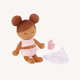 Pre-order | Knuffelbadpop met accessoire | Meisje bruin haar