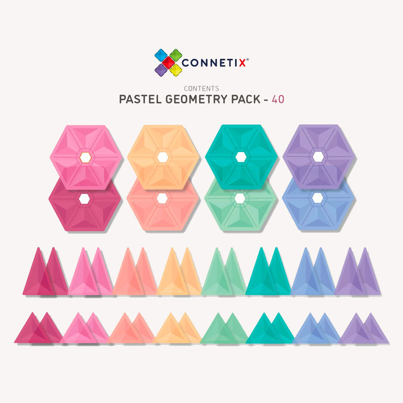 Connetix Pastel Square Pack, 40 Pieces