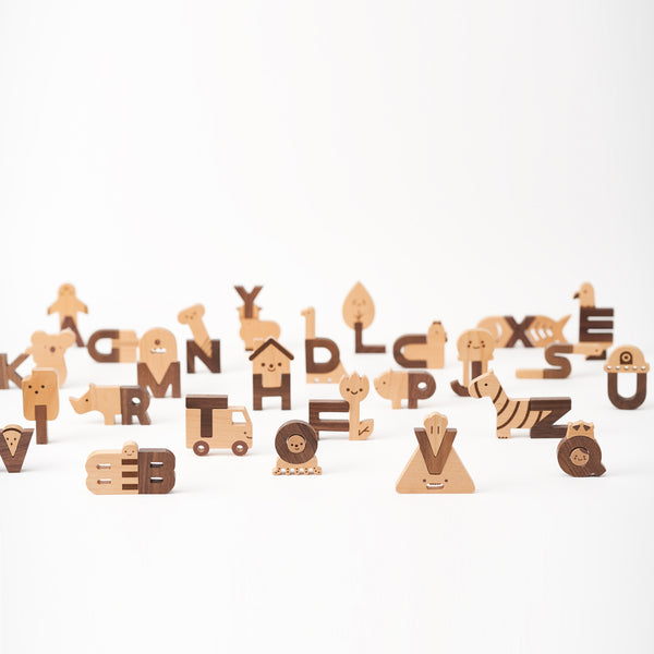 Alphabet wooden block set