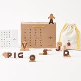 Alphabet wooden block set