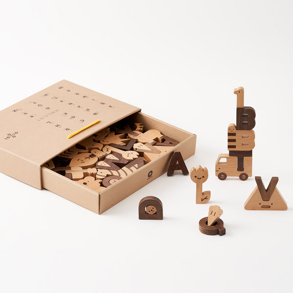 Alphabet wooden block set