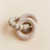 Teether - rattle beech wood biscuit