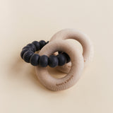 Teether - rattle beech wood charcoal