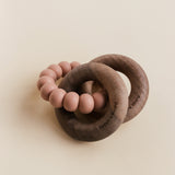 Teether - rattle walnut terracotta