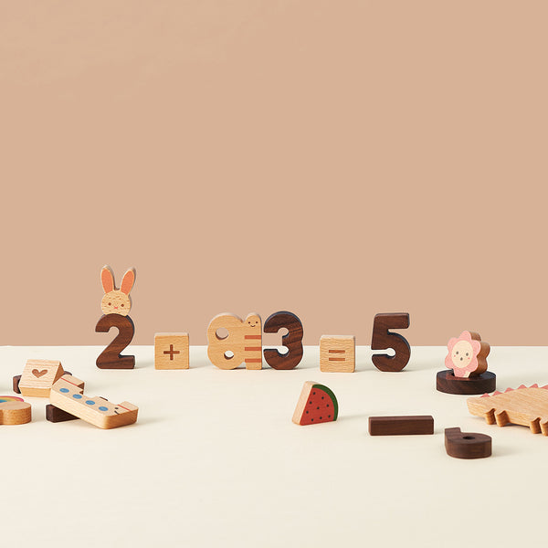 Numbers wooden block set