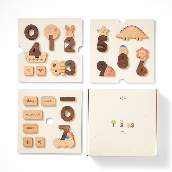 Numbers wooden block set