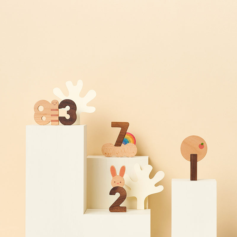 Numbers wooden block set