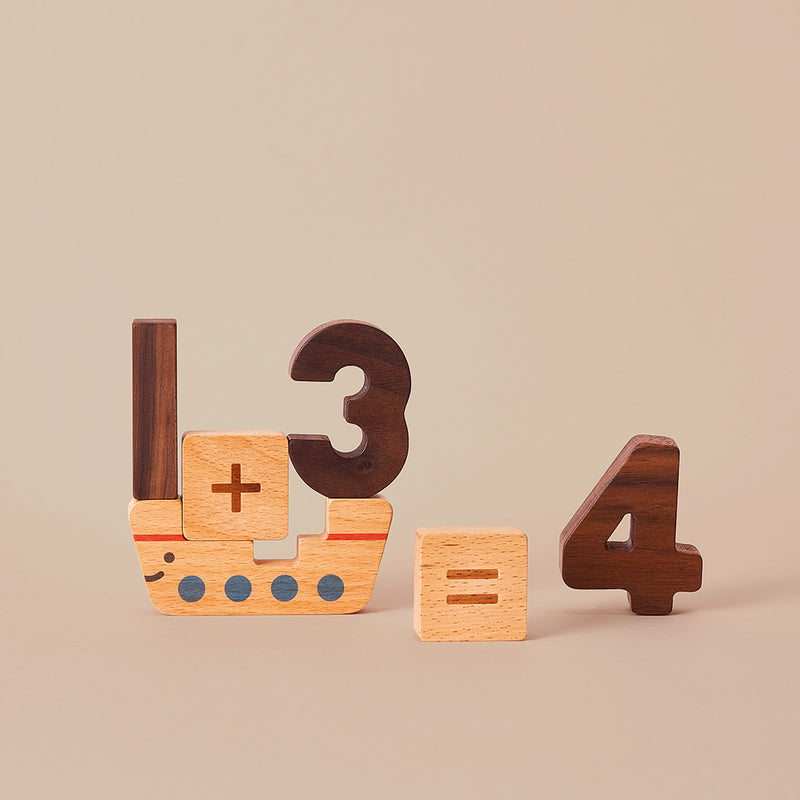 Numbers wooden block set