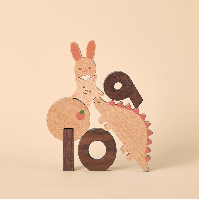 Numbers wooden block set